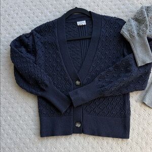 Caslon Navy Button-Up Cardigan